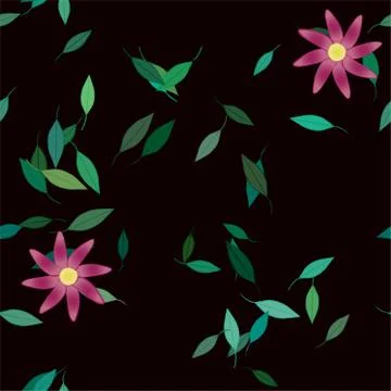 Floral ornamental vector pattern. Seamless design leafs texture. 스톡 일러스트