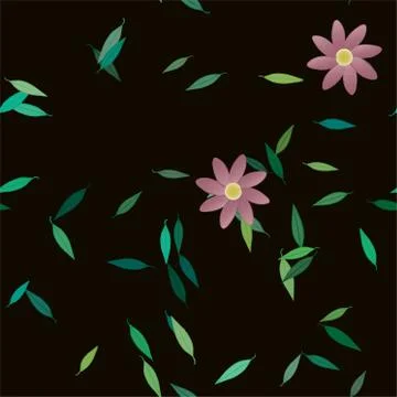 Floral ornamental vector pattern. Seamless design leafs texture. Stock Illustration