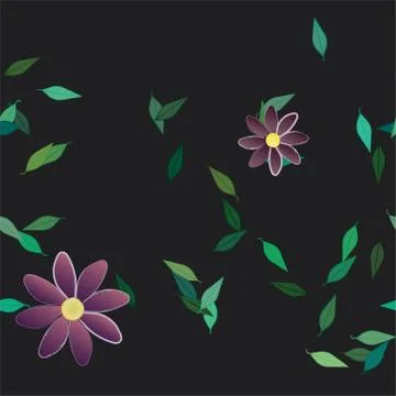 Floral ornamental vector pattern. Seamless design leafs texture. Stock Illustration
