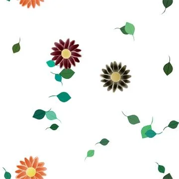 Floral ornamental vector pattern. Seamless design leafs texture. 스톡 일러스트