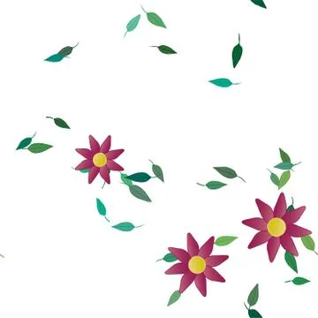 Floral ornamental vector pattern. Seamless design leafs texture. Illustrazione stock