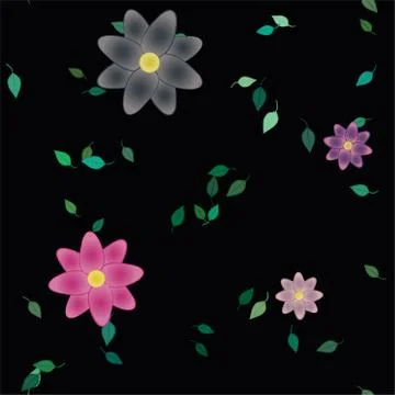 Floral ornamental vector pattern. Seamless design leafs texture. Stock Illustration