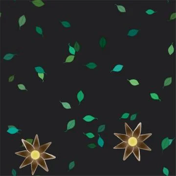 Floral ornamental vector pattern. Seamless design leafs texture. 스톡 일러스트