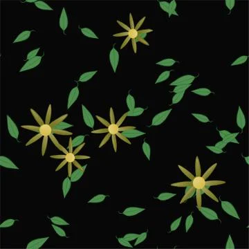 Floral ornamental vector pattern. Seamless design leafs texture. Illustrazione stock