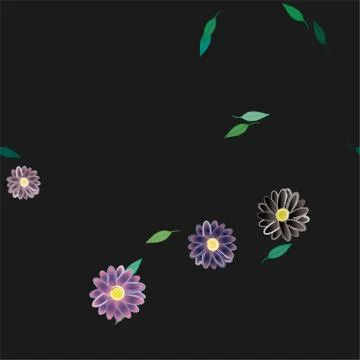 Floral ornamental vector pattern. Seamless design leafs texture. Stock Illustration