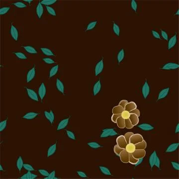 Floral ornamental vector pattern. Seamless design leafs texture. Stock Illustration