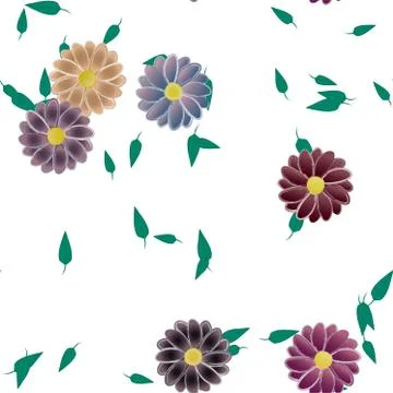 Floral ornamental vector pattern. Seamless design leafs texture. Illustrazione stock