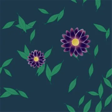 Floral ornamental vector pattern. Seamless design leafs texture. Illustrazione stock