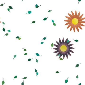 Floral ornamental vector pattern. Seamless design leafs texture. 스톡 일러스트
