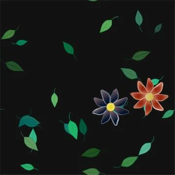 Floral ornamental vector pattern. Seamless design leafs texture. Illustrazione stock