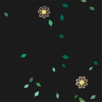Floral ornamental vector pattern. Seamless design leafs texture. Stock Illustration