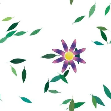 Floral ornamental vector pattern. Seamless design leafs texture. Stock Illustration