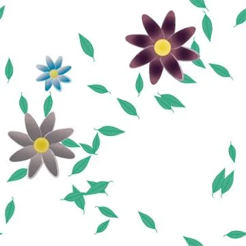 Floral ornamental vector pattern. Seamless design leafs texture. Illustrazione stock