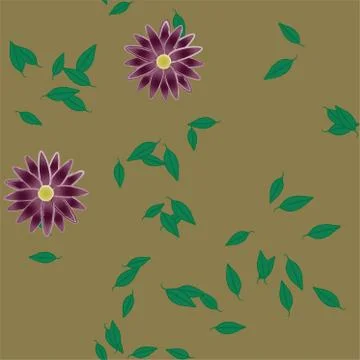 Floral ornamental vector pattern. Seamless design leafs texture. Stock Illustration