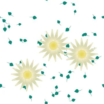 Floral ornamental vector pattern. Seamless design leafs texture. Stock Illustration