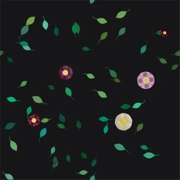 Floral ornamental vector pattern. Seamless design leafs texture. Stockillustratie