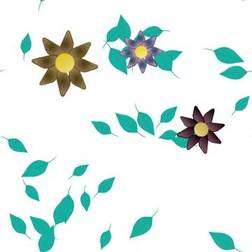 Floral ornamental vector pattern. Seamless design leafs texture. Illustrazione stock