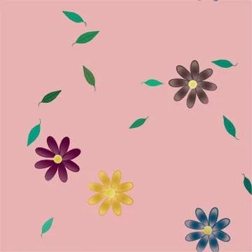 Floral ornamental vector pattern. Seamless design leafs texture. Stock Illustration
