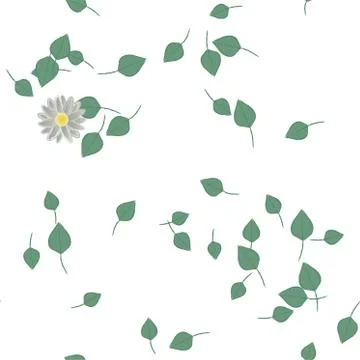 Floral ornamental vector pattern. Seamless design leafs texture. Stock Illustration