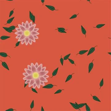 Floral ornamental vector pattern. Seamless design leafs texture. 스톡 일러스트