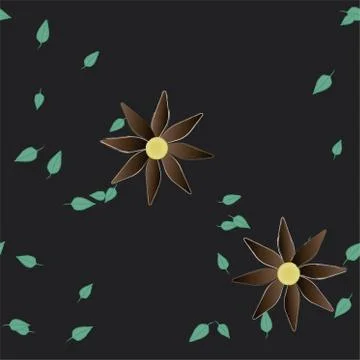 Floral ornamental vector pattern. Seamless design leafs texture. 스톡 일러스트