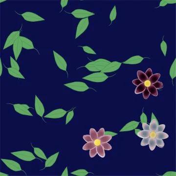 Floral ornamental vector pattern. Seamless design leafs texture. Stock Illustration