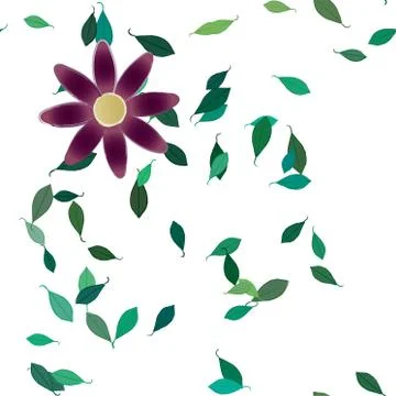 Floral ornamental vector pattern. Seamless design leafs texture. Stock Illustration