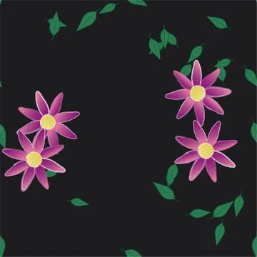 Floral ornamental vector pattern. Seamless design leafs texture. Stock Illustration