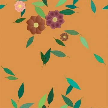Floral ornamental vector pattern. Seamless design leafs texture. Stockillustratie