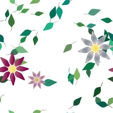 Floral ornamental vector pattern. Seamless design leafs texture. Illustrazione stock