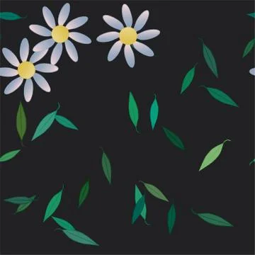 Floral ornamental vector pattern. Seamless design leafs texture. Stock Illustration
