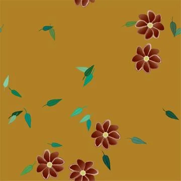 Floral ornamental vector pattern. Seamless design leafs texture. Illustrazione stock