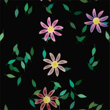 Floral ornamental vector pattern. Seamless design leafs texture. 스톡 일러스트