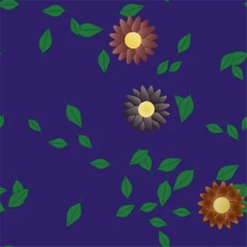 Floral ornamental vector pattern. Seamless design leafs texture. Stock Illustration