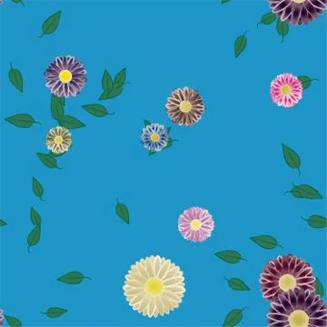 Floral ornamental vector pattern. Seamless design leafs texture. Stock Illustration