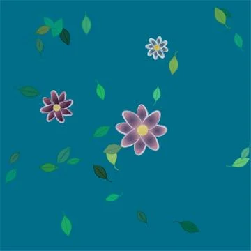 Floral ornamental vector pattern. Seamless design leafs texture. Stock Illustration