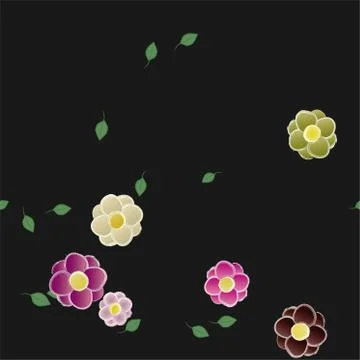 Floral ornamental vector pattern. Seamless design leafs texture. Stock Illustration