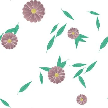 Floral ornamental vector pattern. Seamless design leafs texture. Stock Illustration