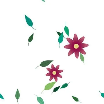 Floral ornamental vector pattern. Seamless design leafs texture. Stock Illustration