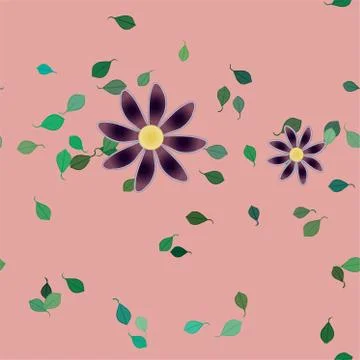 Floral ornamental vector pattern. Seamless design leafs texture. Stock Illustration