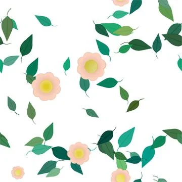 Floral ornamental vector pattern. Seamless design leafs texture. Stockillustratie