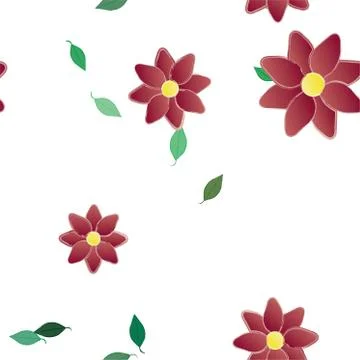 Floral ornamental vector pattern. Seamless design leafs texture. Stock Illustration