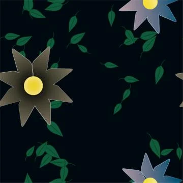 Floral ornamental vector pattern. Seamless design leafs texture. Stockillustratie