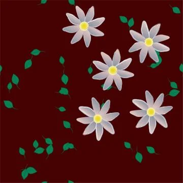Floral ornamental vector pattern. Seamless design leafs texture. Stock Illustration