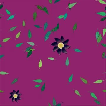 Floral ornamental vector pattern. Seamless design leafs texture. Stock Illustration