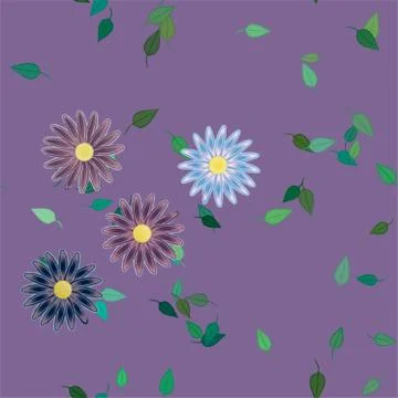 Floral ornamental vector pattern. Seamless design leafs texture. Illustrazione stock