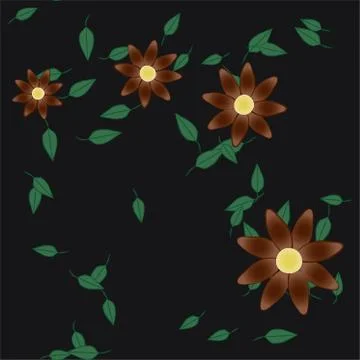 Floral ornamental vector pattern. Seamless design leafs texture. Stock Illustration