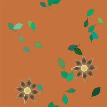 Floral ornamental vector pattern. Seamless design leafs texture. Stock Illustration