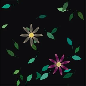 Floral ornamental vector pattern. Seamless design leafs texture. 스톡 일러스트
