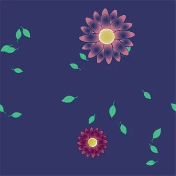 Floral ornamental vector pattern. Seamless design leafs texture. Stock Illustration